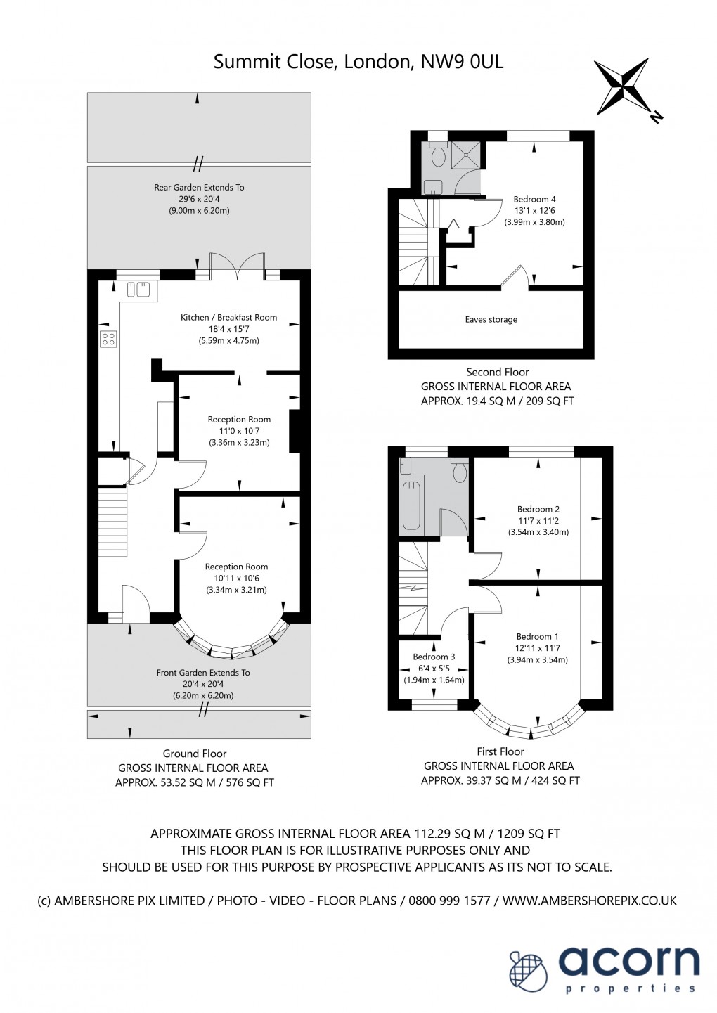 Floorplan for Summit Close, London