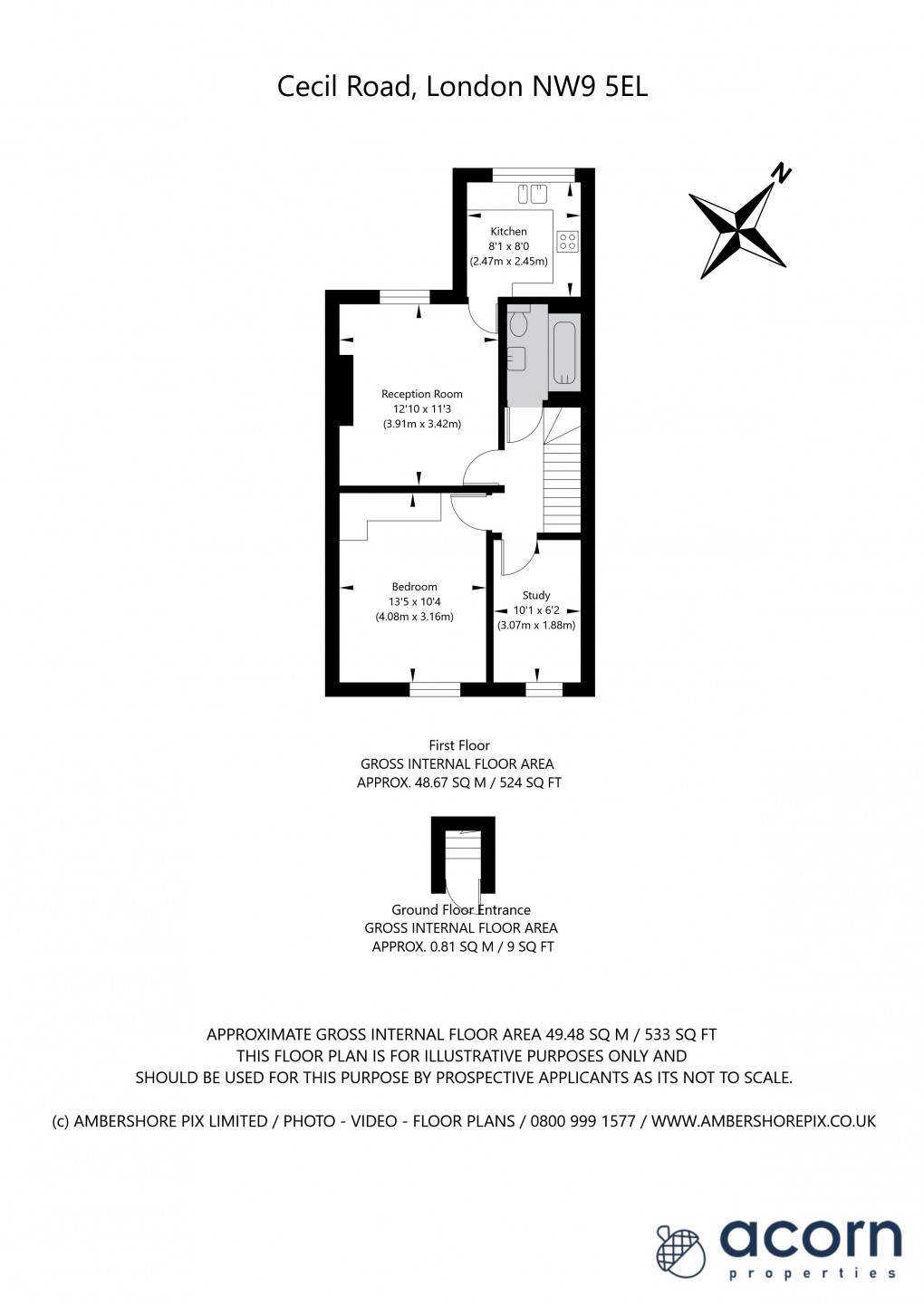 Floorplan for Cecil Road, Colindale, London