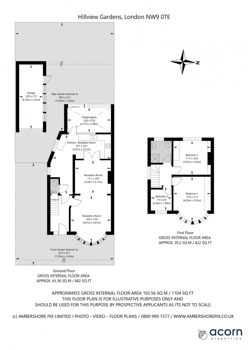 Floorplan for Hill View Gardens, Colindale, London