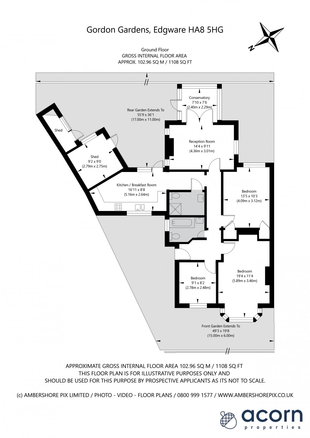 Floorplan for Gordon Gardens, Edgware