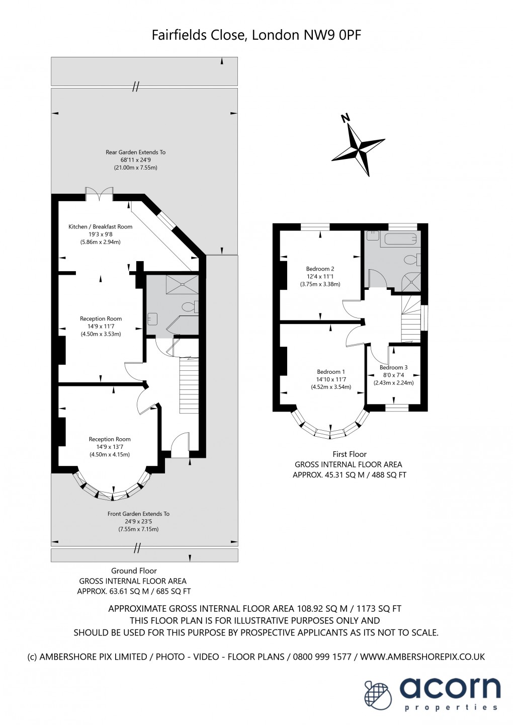 Floorplan for Fairfields Close, Kingsbury, London