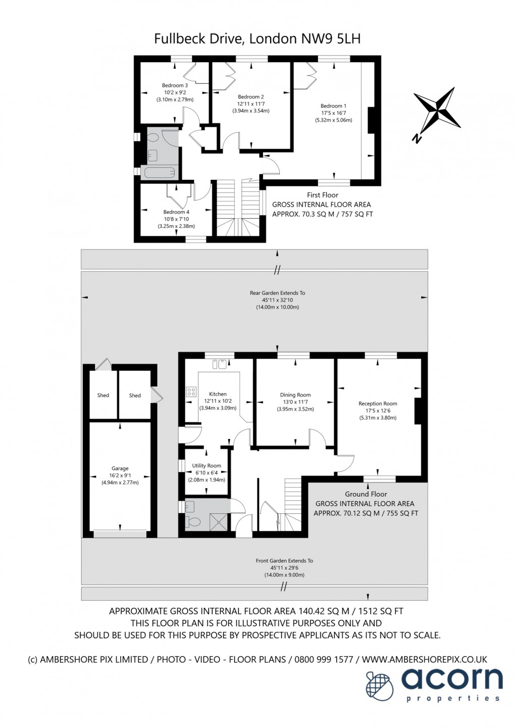 Floorplan for Fulbeck Drive, Colindale, London