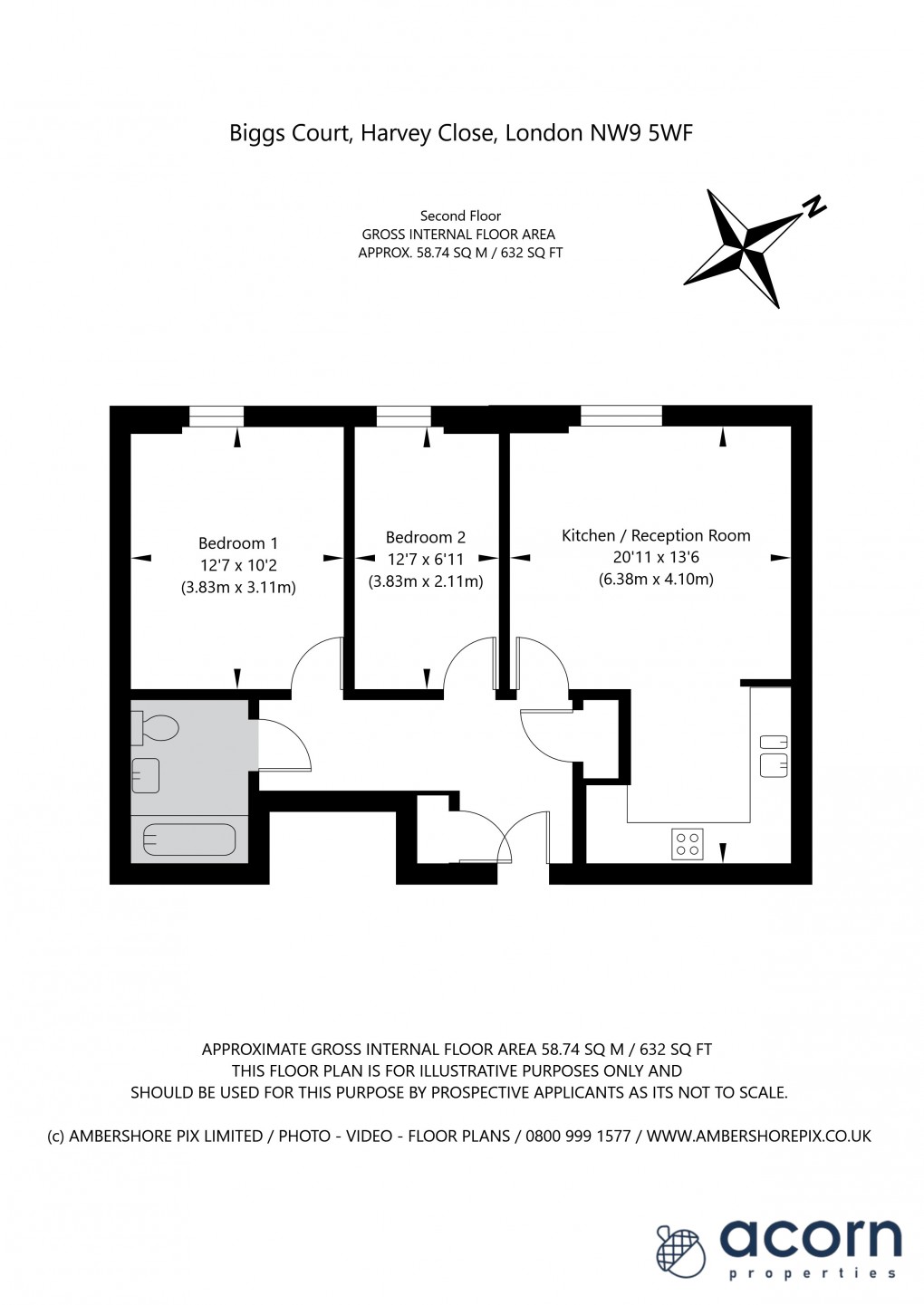 Floorplan for Harvey Close, Colindale, London