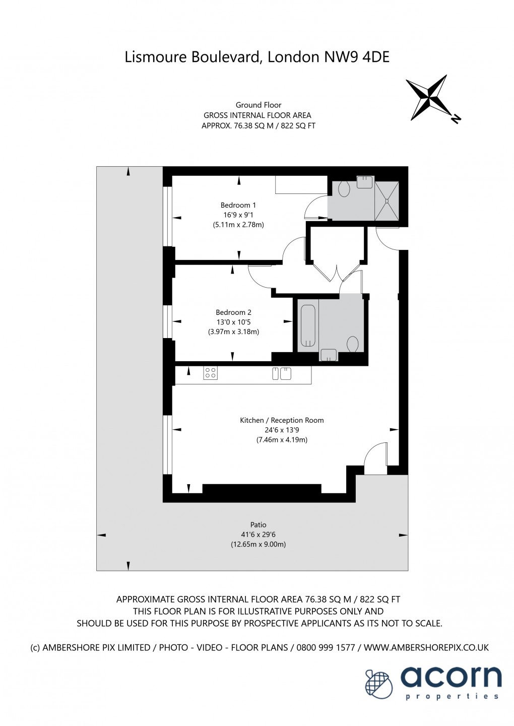 Floorplan for Lismore Boulevard, Colindale, London
