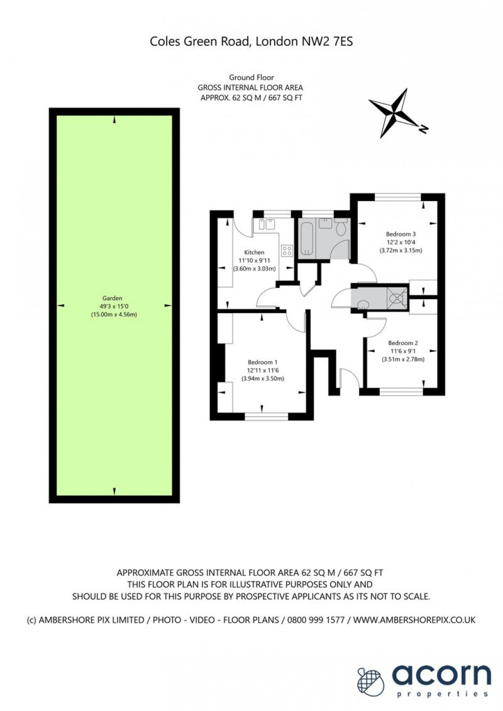 Floorplan for Coles Green Road, London
