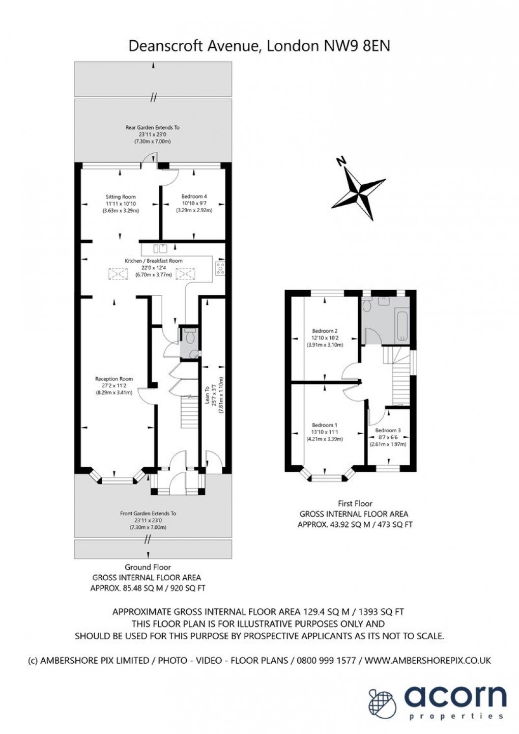 Floorplan for Deanscroft Avenue, London