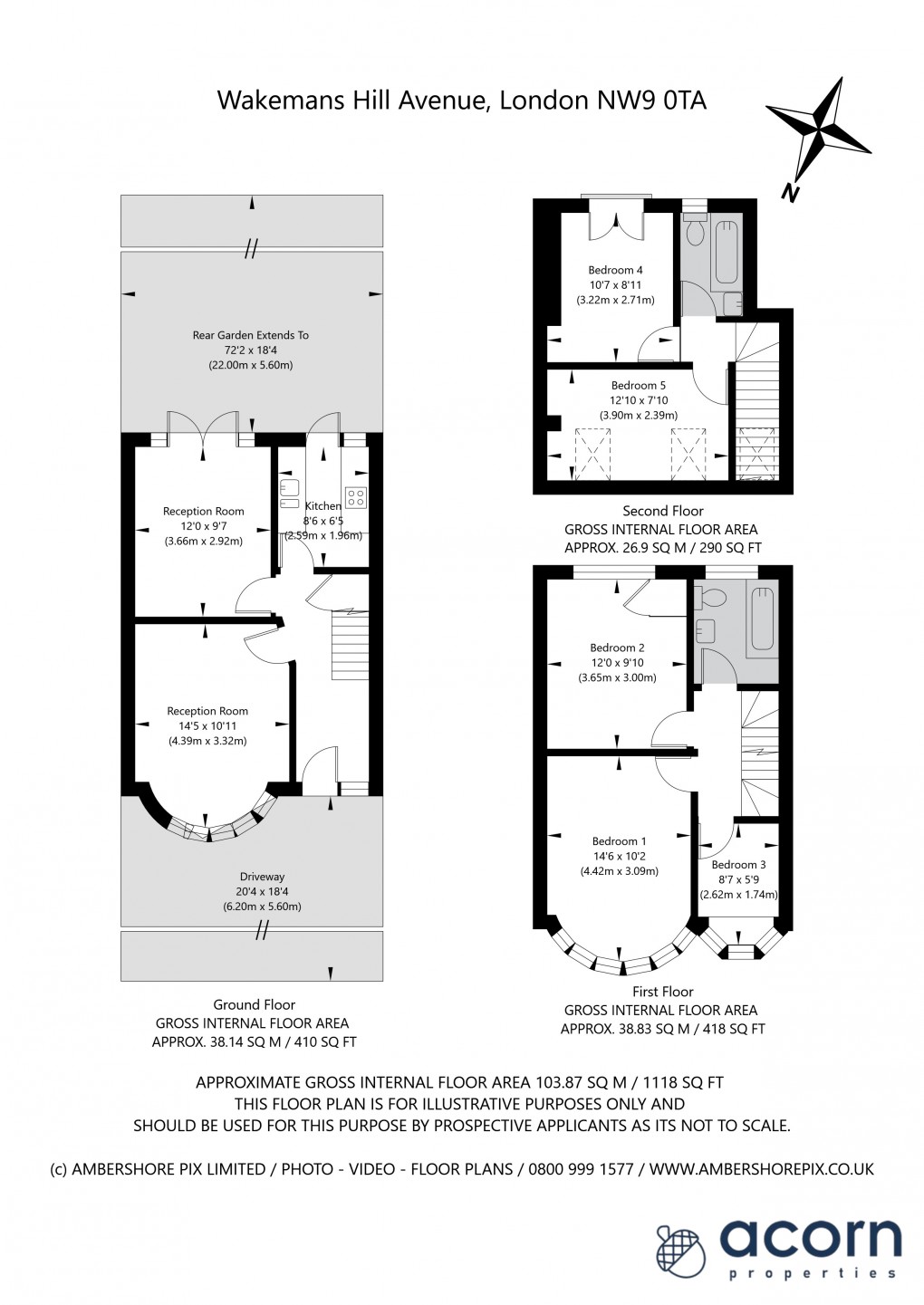 Floorplan for Wakemans Hill Avenue, Colindale, London